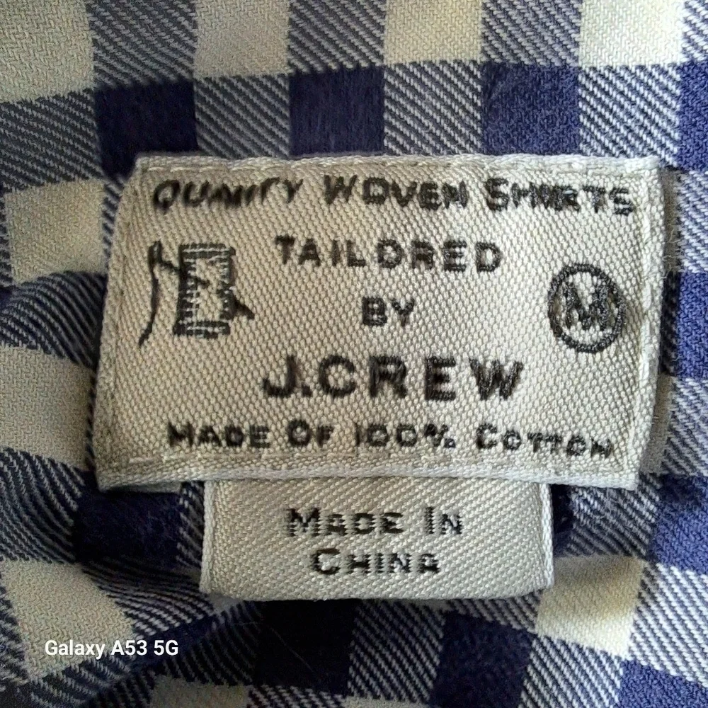 J. Crew Blue & White Long Sleeve Button Down Shirt Men's Size Medium
